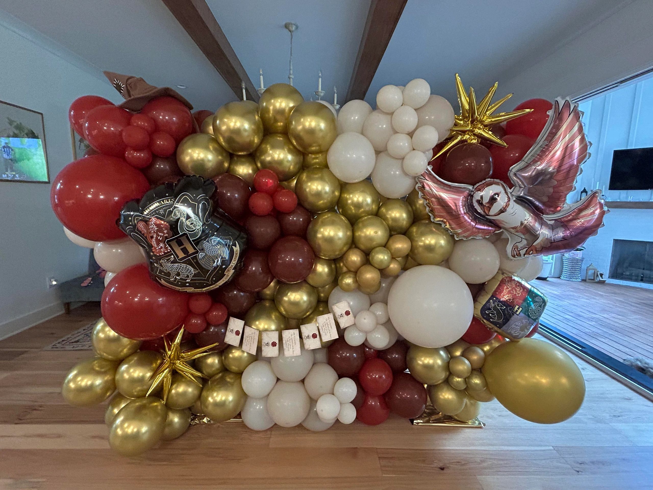 Custom balloon garland for a themed birthday in Wake Forest