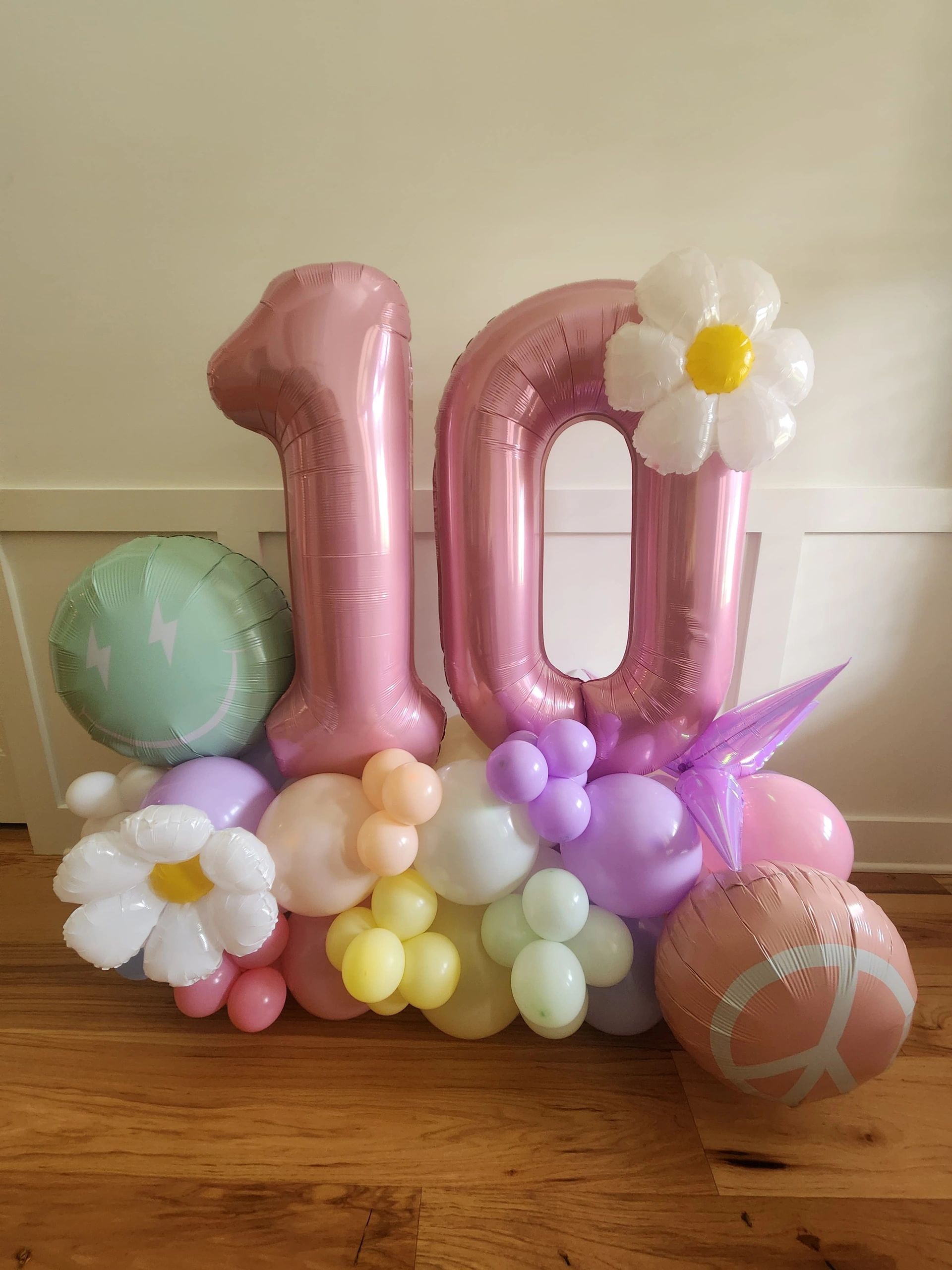 Number balloon styling for a Raleigh birthday